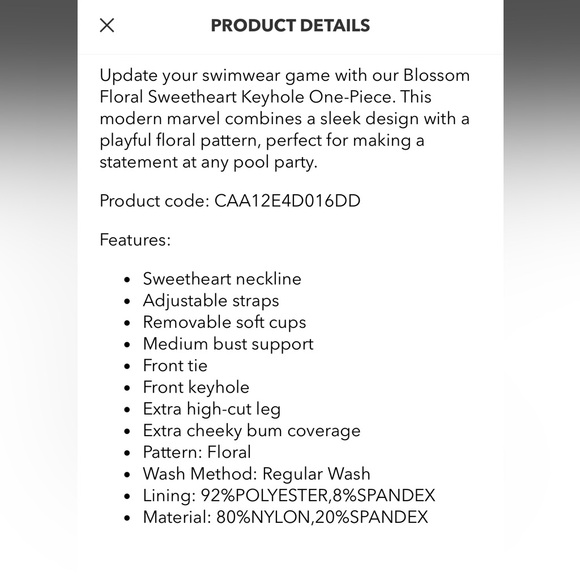 CUPSHE Floral Romance Sweetheart One-Piece NWT - Picture 15 of 15